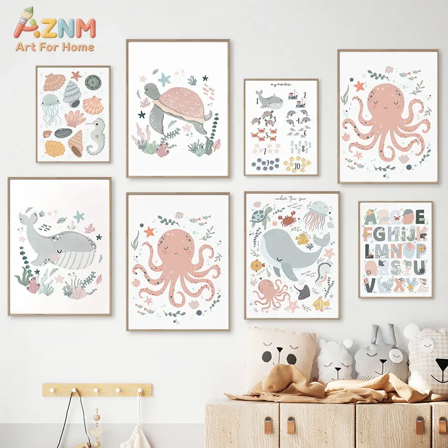 Kids Education Number - AZNM - Lienzo decorativo de pared