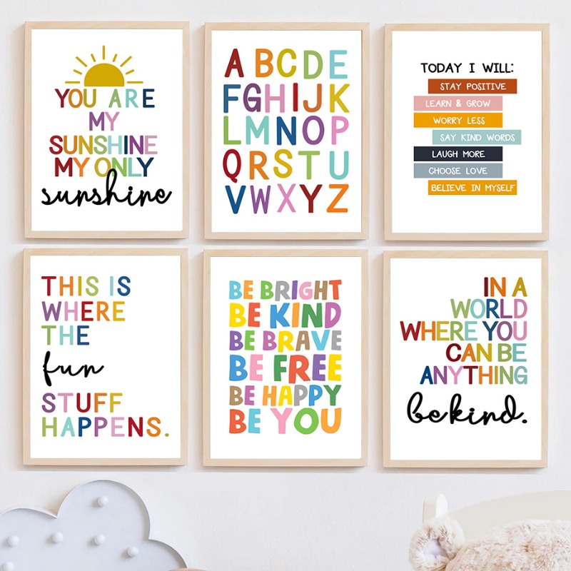 Kids Education Number - Póster educativo en inglés, alfabeto, números,