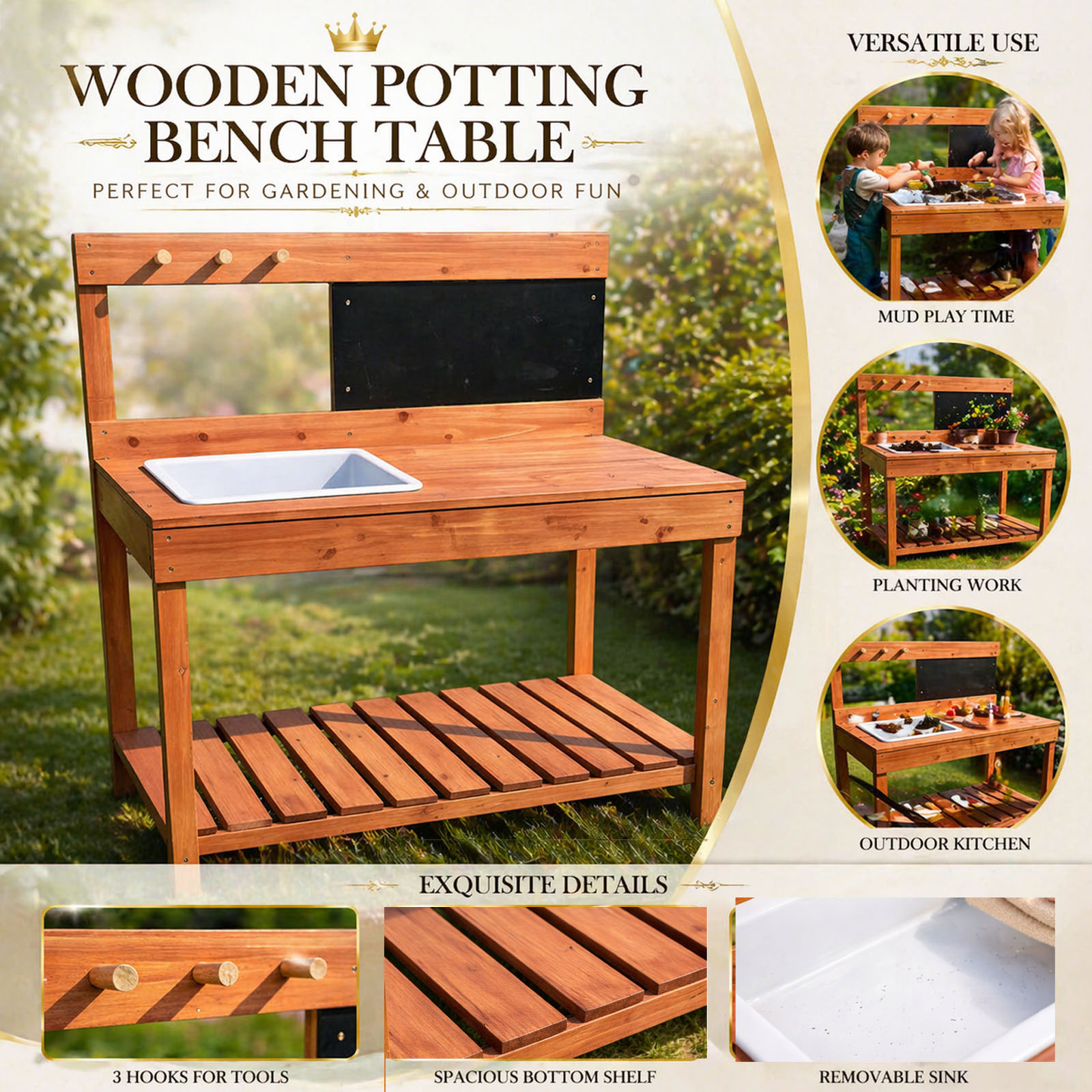 Mesas de Jardinería de Madera  - Kids Outdoor Education reseña y precio