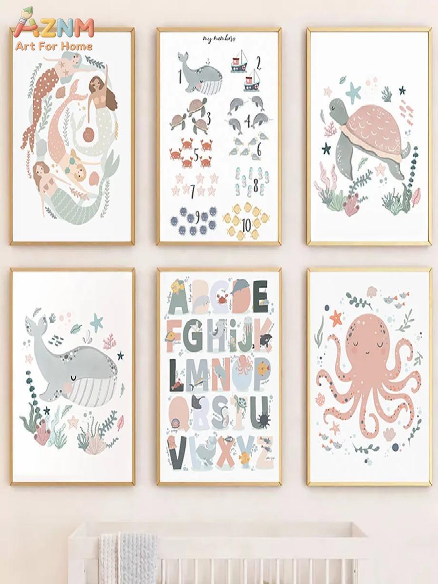 AZNM - Lienzo decorativo de pa - Kids Education Number reseña y precio
